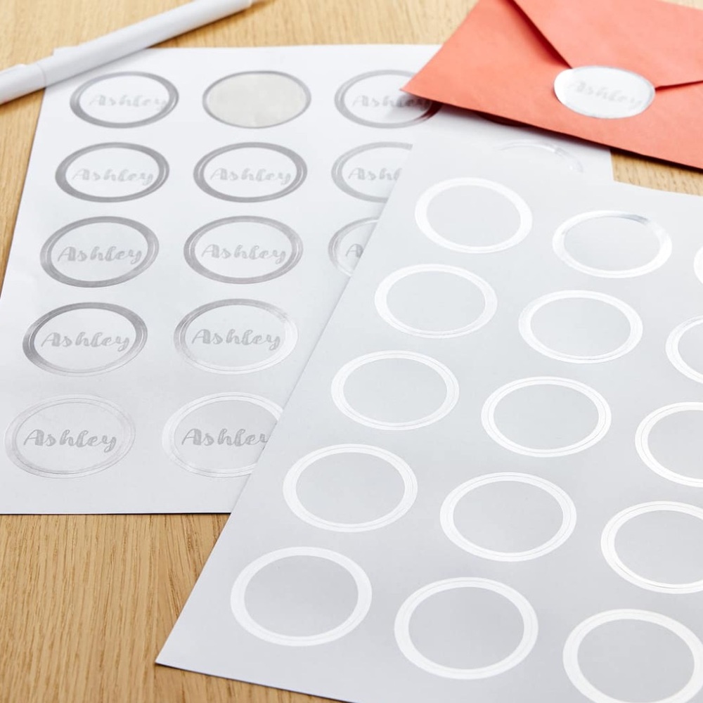 Silver Circle Stickers Round Envelope Seals Gift Wrap Accent Posh Packages NWT